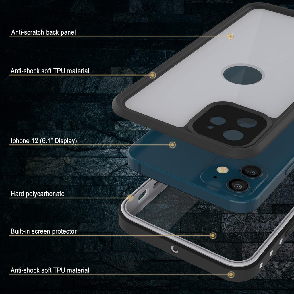 iPhone 12 Waterproof IP68 Case, Punkcase [White] [StudStar Series] [Slim Fit] [Dirtproof] (Color in image: Light Green)