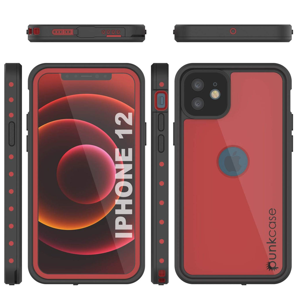 iPhone 12 Waterproof IP68 Case, Punkcase [Red] [StudStar Series] [Slim Fit] (Color in image: Teal)