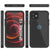 iPhone 12 Waterproof IP68 Case, Punkcase [Black] [StudStar Series] [Slim Fit] (Color in image: Red)