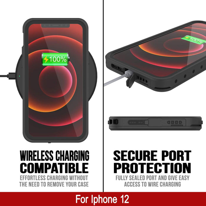 iPhone 12 Waterproof IP68 Case, Punkcase [Clear] [StudStar Series] [Slim Fit] [Dirtproof] (Color in image: Light Green)