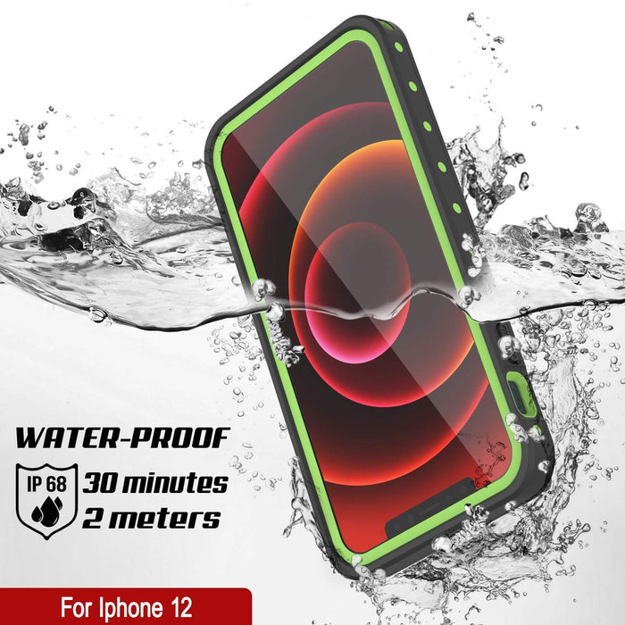 iPhone 12 Waterproof IP68 Case, Punkcase [Light green] [StudStar Series] [Slim Fit] [Dirtproof] (Color in image: Purple)