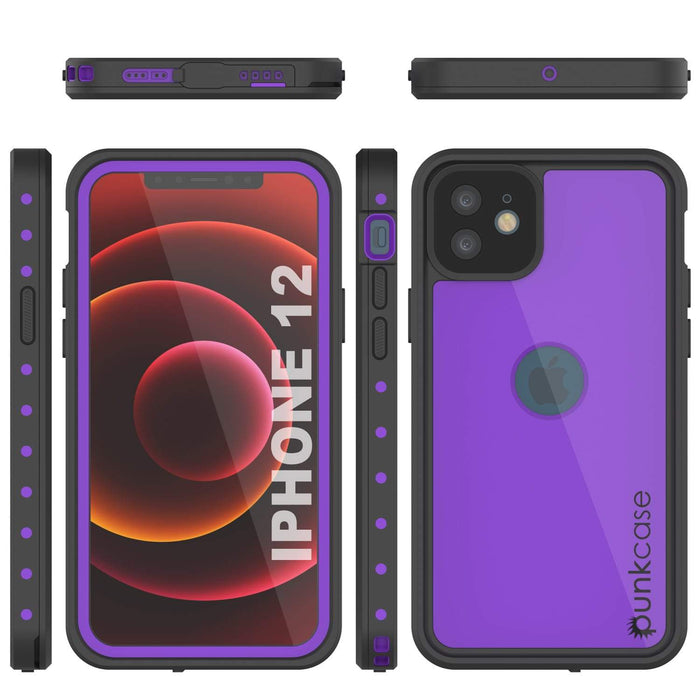 iPhone 12 Waterproof IP68 Case, Punkcase [Purple] [StudStar Series] [Slim Fit] [Dirtproof] (Color in image: Pink)