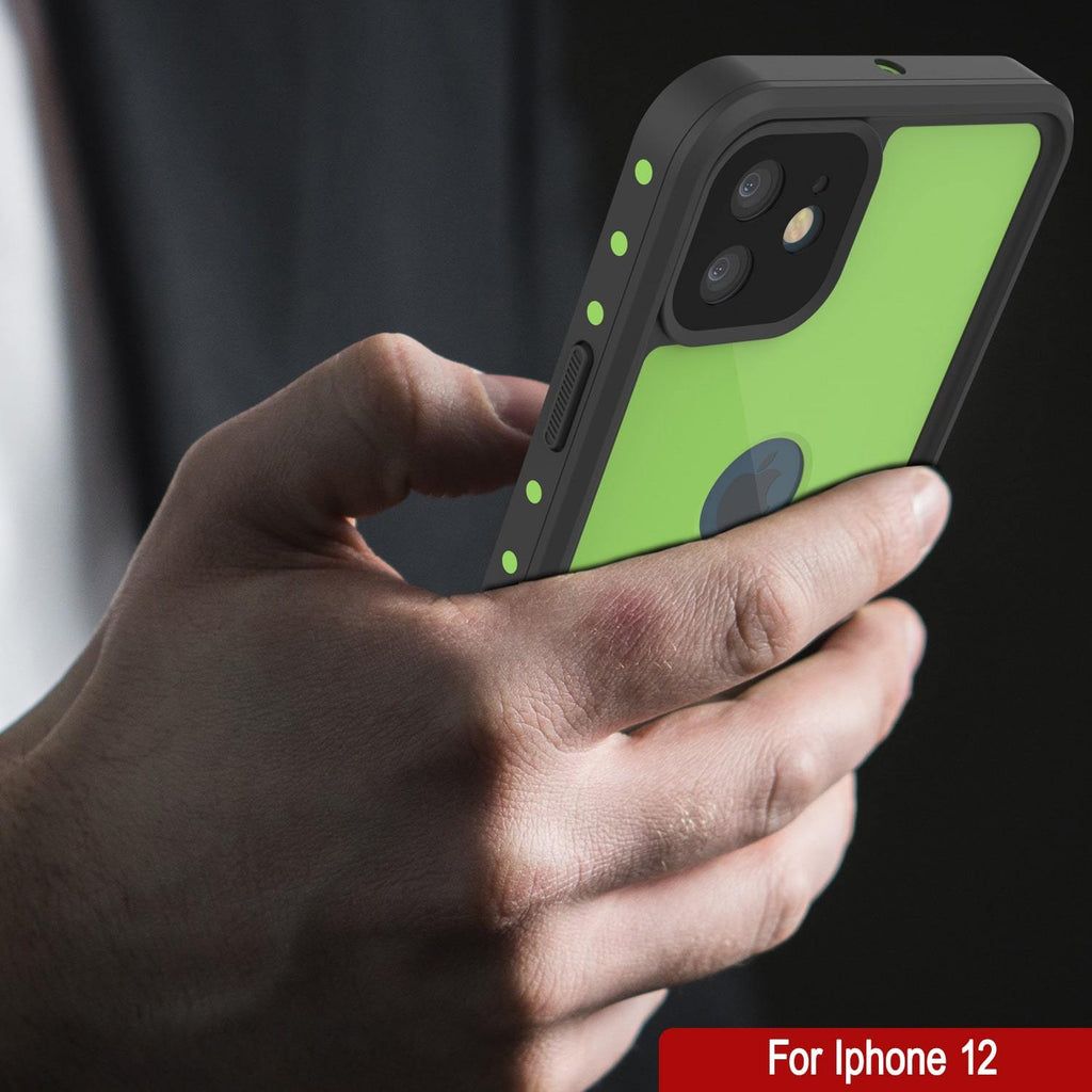 iPhone 12 Waterproof IP68 Case, Punkcase [Light green] [StudStar Series] [Slim Fit] [Dirtproof] (Color in image: Teal)