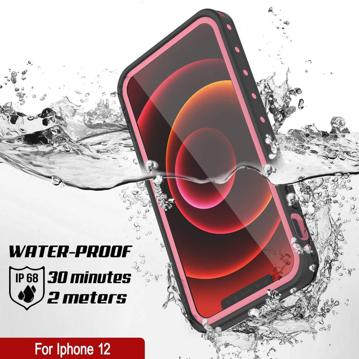 iPhone 12 Waterproof IP68 Case, Punkcase [Pink] [StudStar Series] [Slim Fit] [Dirtproof] (Color in image: Teal)