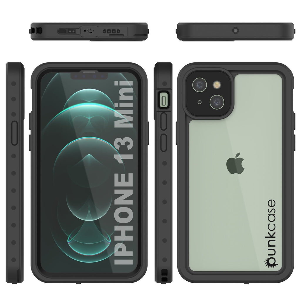 iPhone 13 Mini Waterproof IP68 Case, Punkcase [Clear] [StudStar Series] [Slim Fit] [Dirtproof] (Color in image: Light Blue)