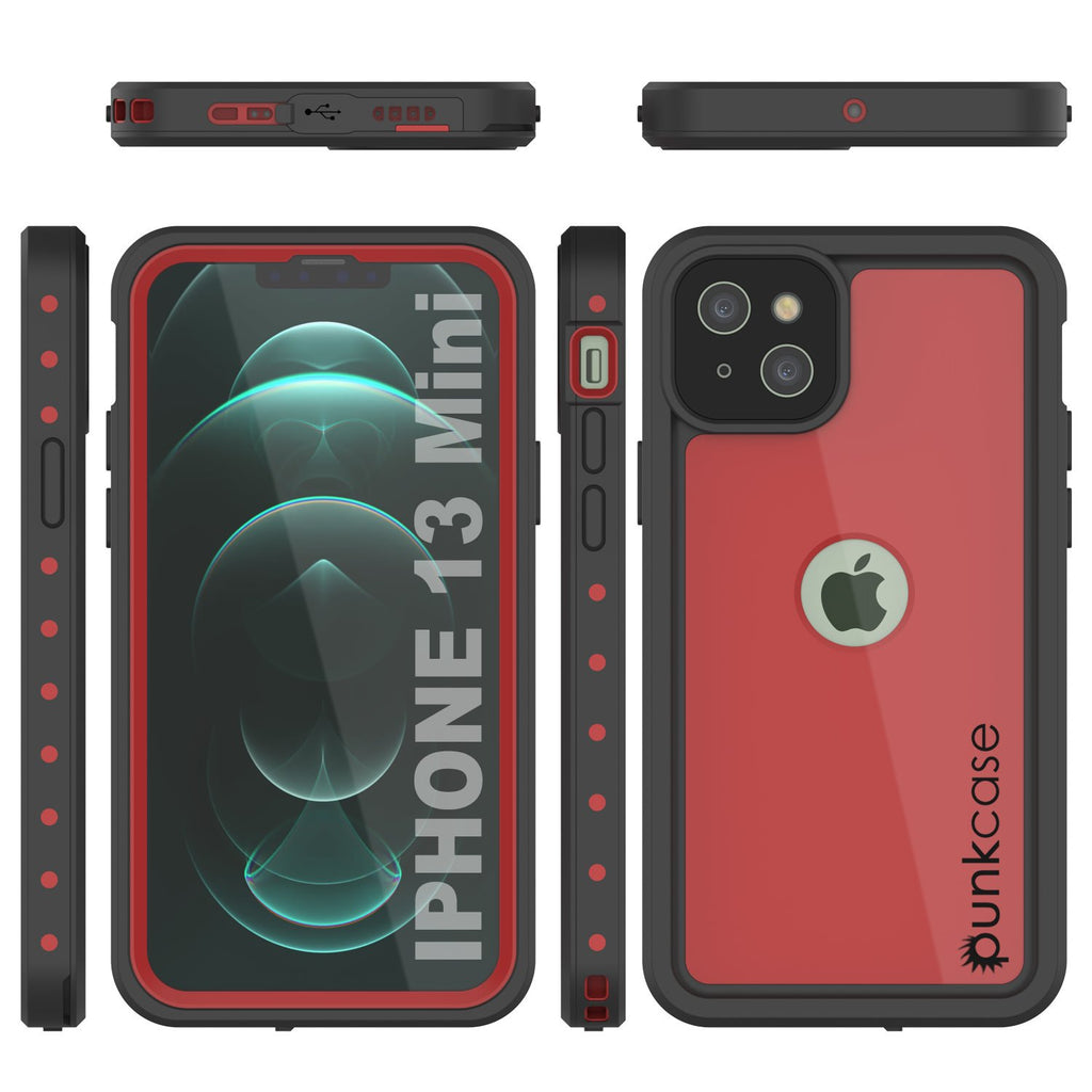 iPhone 13 Mini Waterproof IP68 Case, Punkcase [Red] [StudStar Series] [Slim Fit] (Color in image: Purple)