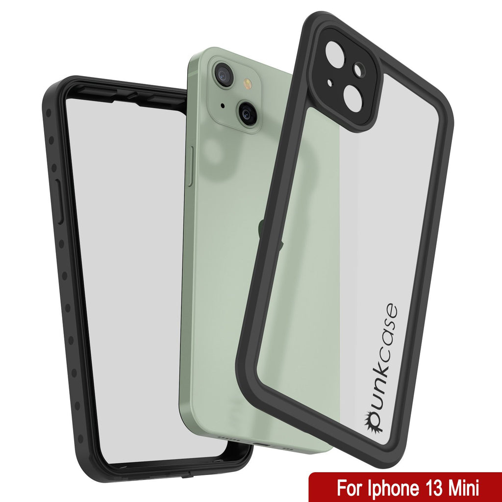 iPhone 13 Mini Waterproof IP68 Case, Punkcase [Clear] [StudStar Series] [Slim Fit] [Dirtproof] (Color in image: Pink)