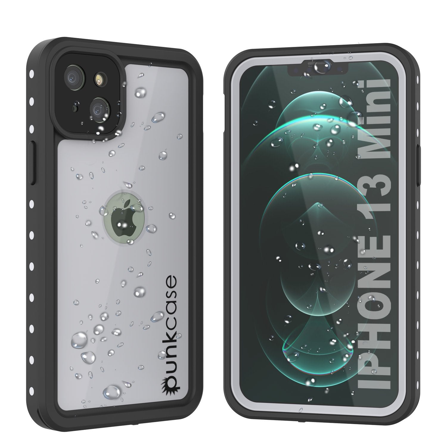 iPhone 13 Mini Waterproof IP68 Case, Punkcase [White] [StudStar Series] [Slim Fit] [Dirtproof] (Color in image: White)