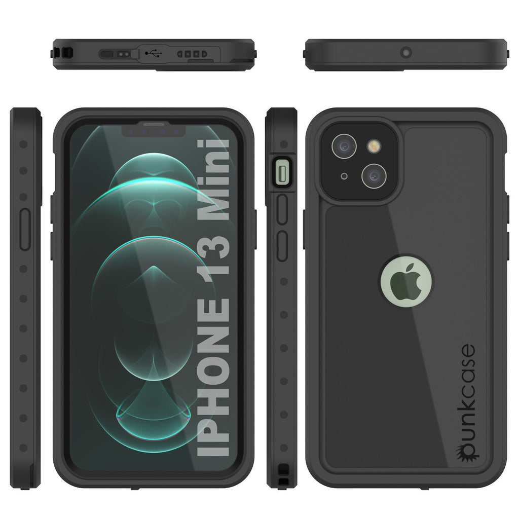 iPhone 13 Mini Waterproof IP68 Case, Punkcase [Black] [StudStar Series] [Slim Fit] (Color in image: Red)