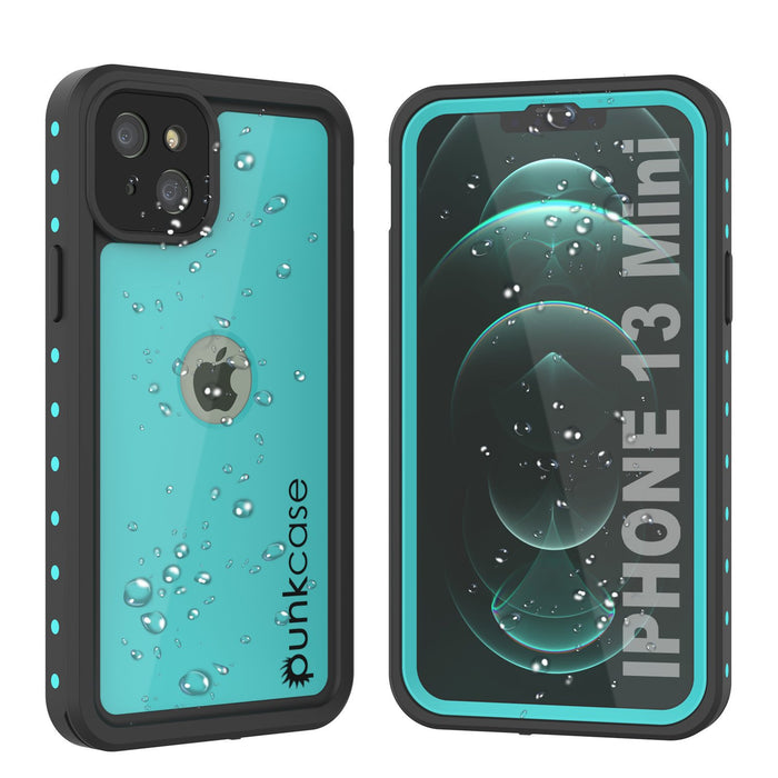 iPhone 13 Mini Waterproof IP68 Case, Punkcase [Teal] [StudStar Series] [Slim Fit] (Color in image: Teal)