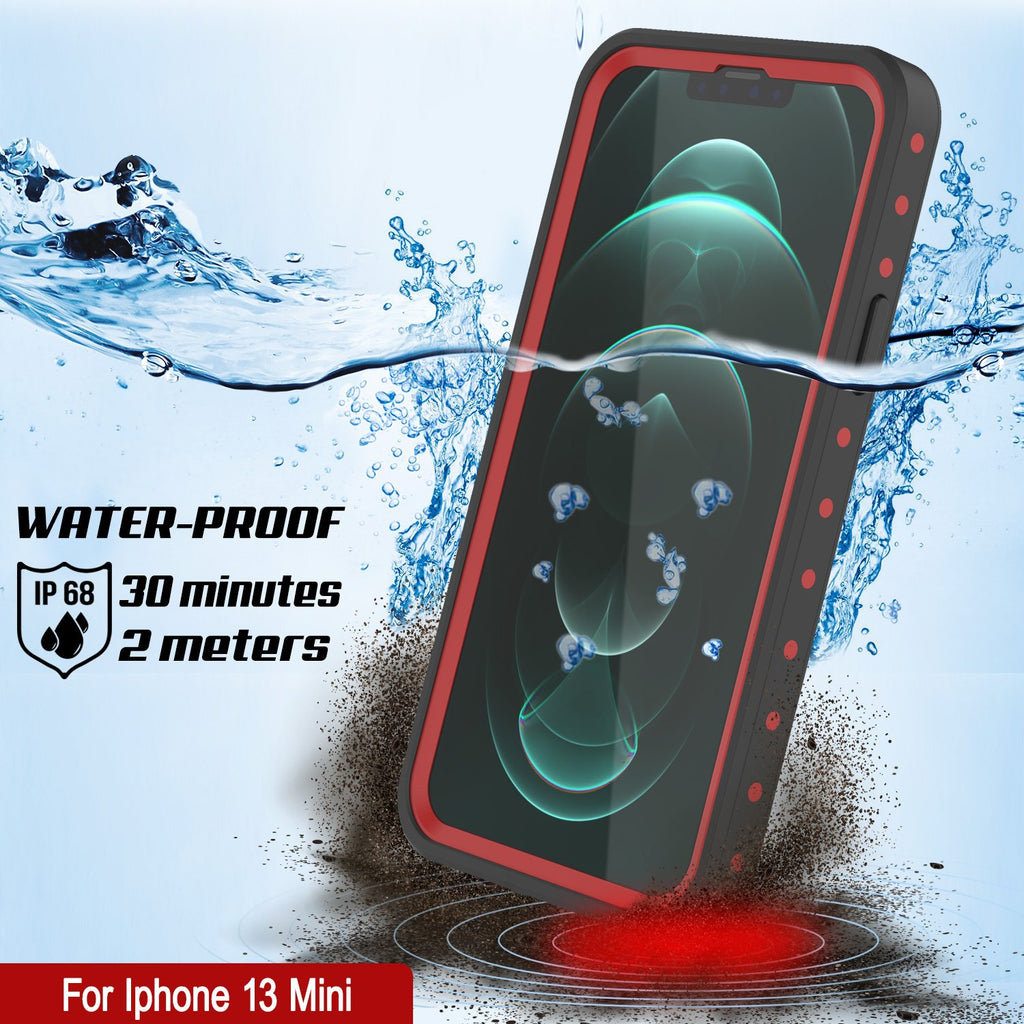 iPhone 13 Mini Waterproof IP68 Case, Punkcase [Red] [StudStar Series] [Slim Fit] (Color in image: Teal)