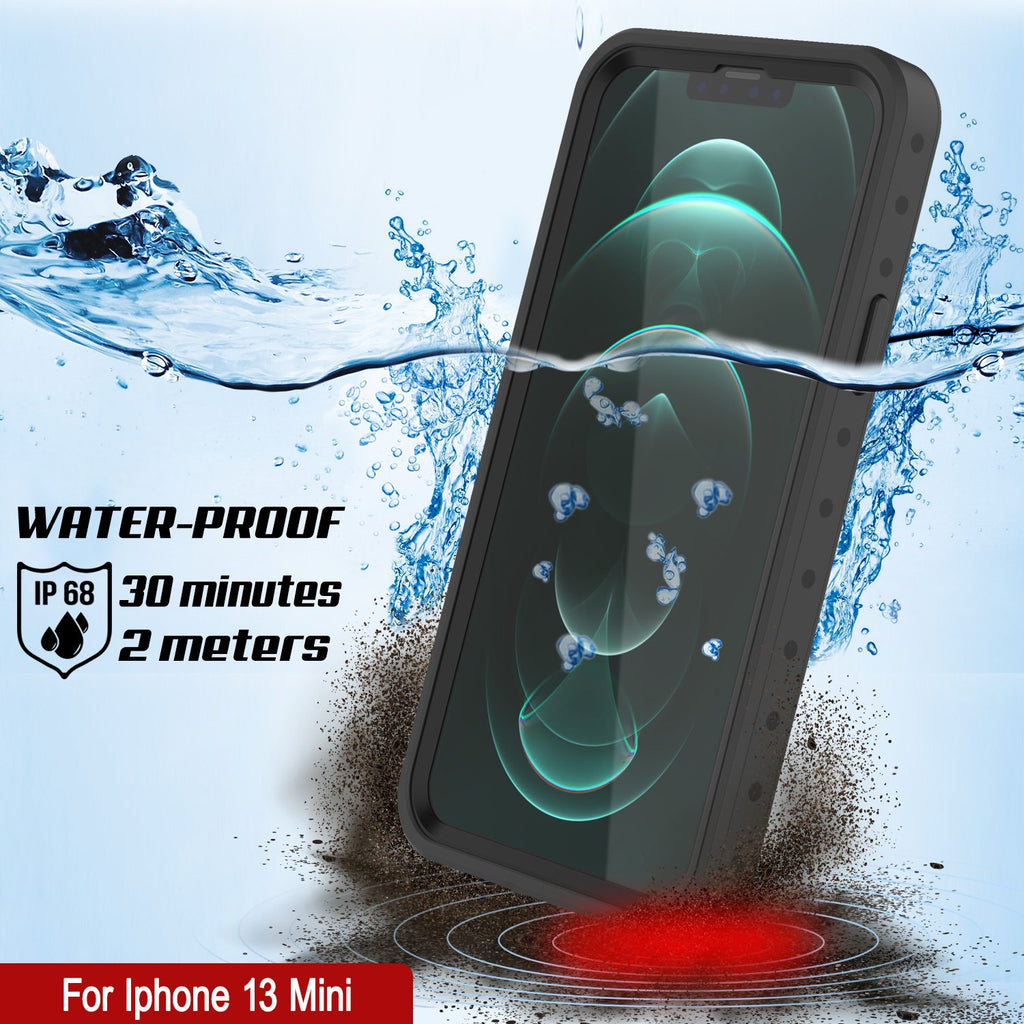 iPhone 13 Mini Waterproof IP68 Case, Punkcase [Clear] [StudStar Series] [Slim Fit] [Dirtproof] (Color in image: Teal)