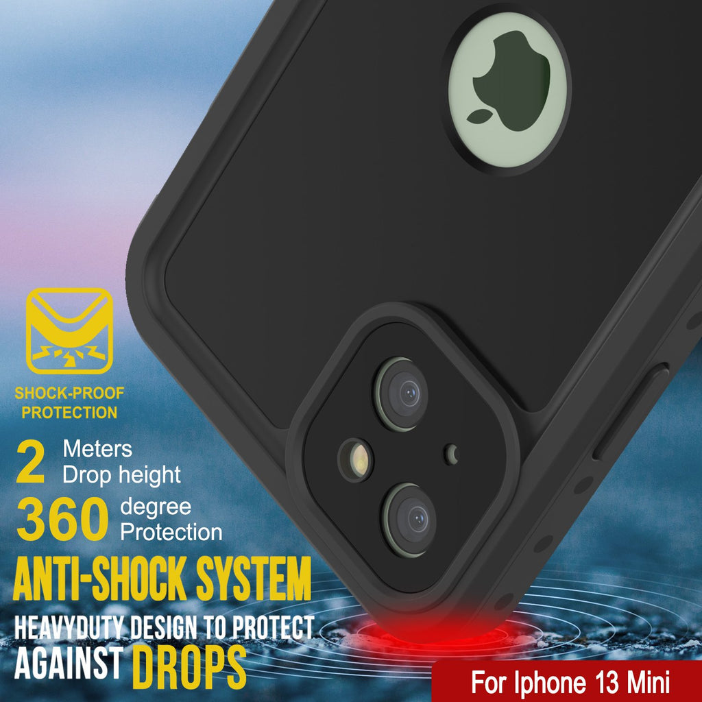 iPhone 13 Mini Waterproof IP68 Case, Punkcase [Black] [StudStar Series] [Slim Fit] (Color in image: White)