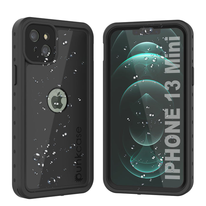 iPhone 13 Mini Waterproof IP68 Case, Punkcase [Black] [StudStar Series] [Slim Fit] (Color in image: Black)