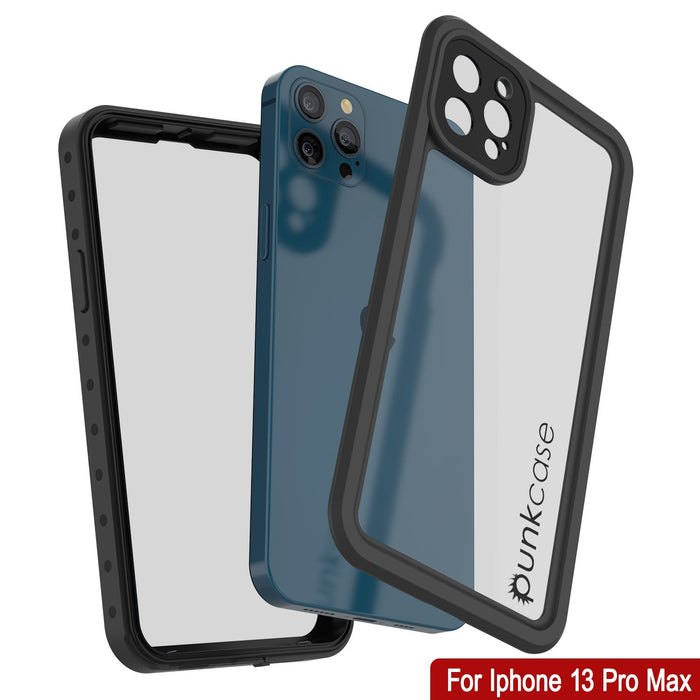 iPhone 13 Pro Max Waterproof IP68 Case, Punkcase [Clear] [StudStar Series] [Slim Fit] [Dirtproof] (Color in image: Pink)