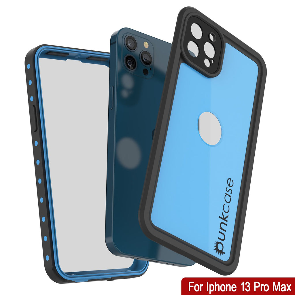 iPhone 13 Pro Max Waterproof IP68 Case, Punkcase [Light blue] [StudStar Series] [Slim Fit] [Dirtproof] (Color in image: Purple)