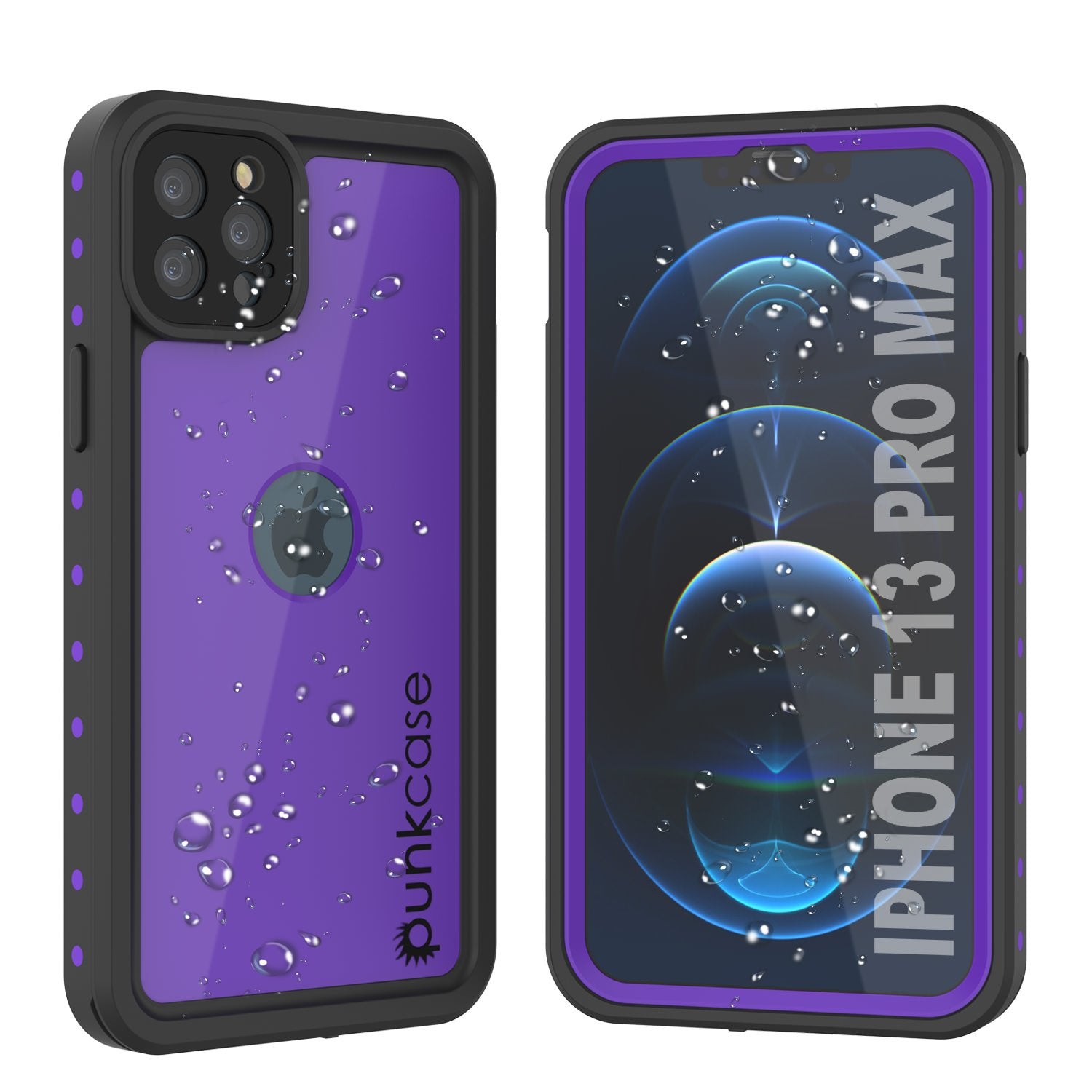 iPhone 13 Pro Max Waterproof IP68 Case, Punkcase [Purple] [StudStar Series] [Slim Fit] [Dirtproof] (Color in image: Purple)