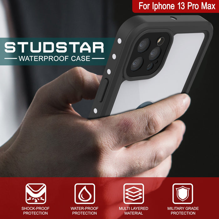 iPhone 13 Pro Max Waterproof IP68 Case, Punkcase [White] [StudStar Series] [Slim Fit] [Dirtproof] (Color in image: Light Green)
