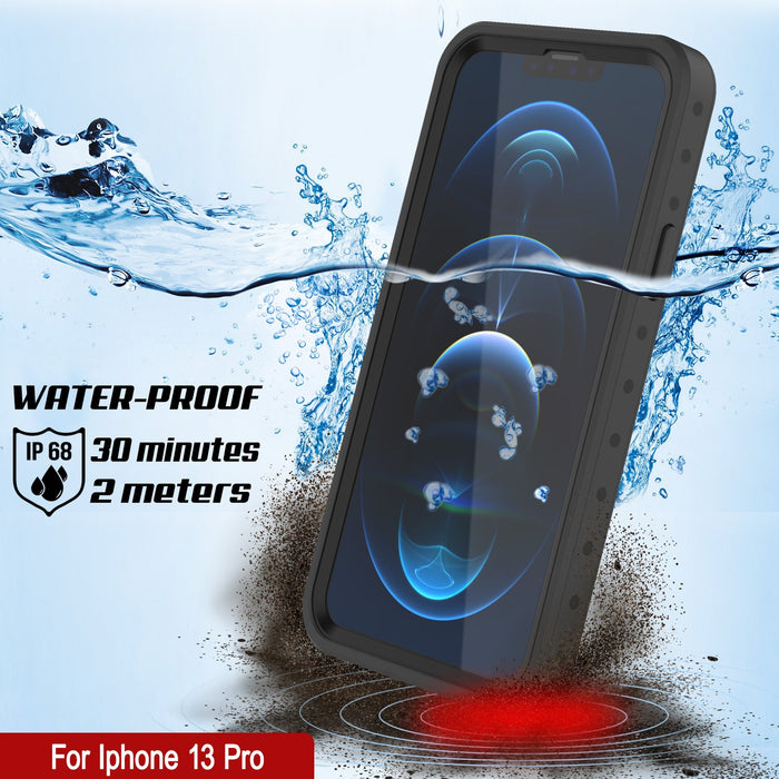 iPhone 13 Pro Waterproof IP68 Case, Punkcase [Clear] [StudStar Series] [Slim Fit] [Dirtproof] (Color in image: Teal)