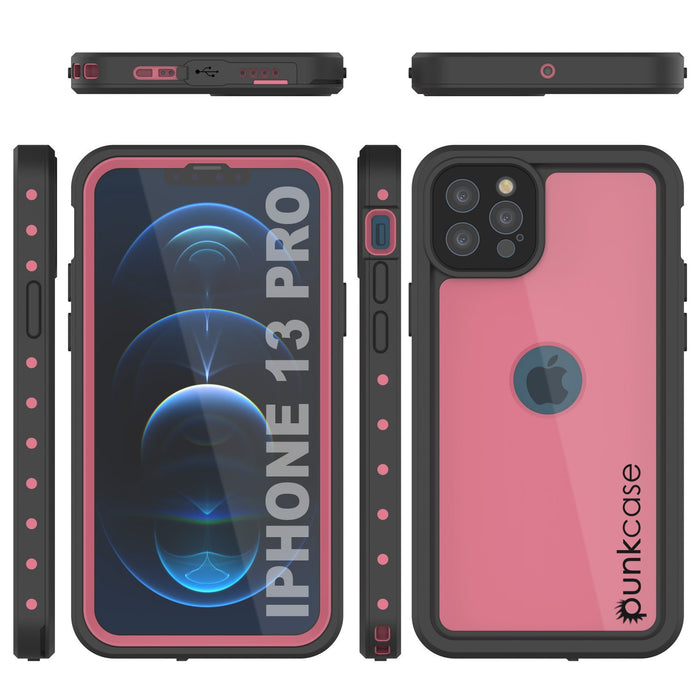 iPhone 13 Pro Waterproof IP68 Case, Punkcase [Pink] [StudStar Series] [Slim Fit] [Dirtproof] (Color in image: Purple)