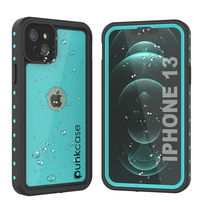 iPhone 13 Waterproof IP68 Case, Punkcase [Teal] [StudStar Series] [Slim Fit] (Color in image: Teal)