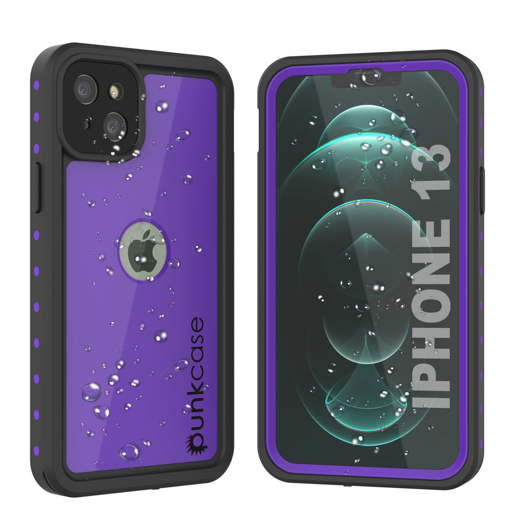 iPhone 13 Waterproof IP68 Case, Punkcase [Purple] [StudStar Series] [Slim Fit] [Dirtproof] (Color in image: Purple)