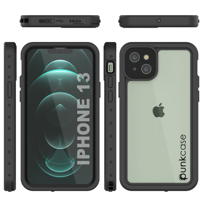 iPhone 13 Waterproof IP68 Case, Punkcase [Clear] [StudStar Series] [Slim Fit] [Dirtproof] (Color in image: Light Blue)