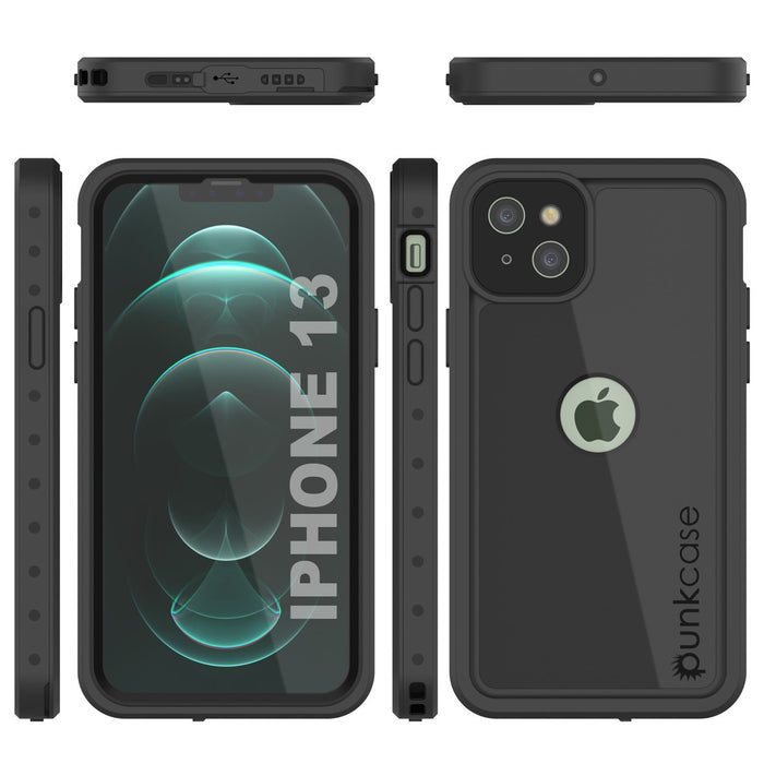 iPhone 13 Waterproof IP68 Case, Punkcase [Black] [StudStar Series] [Slim Fit] (Color in image: Red)