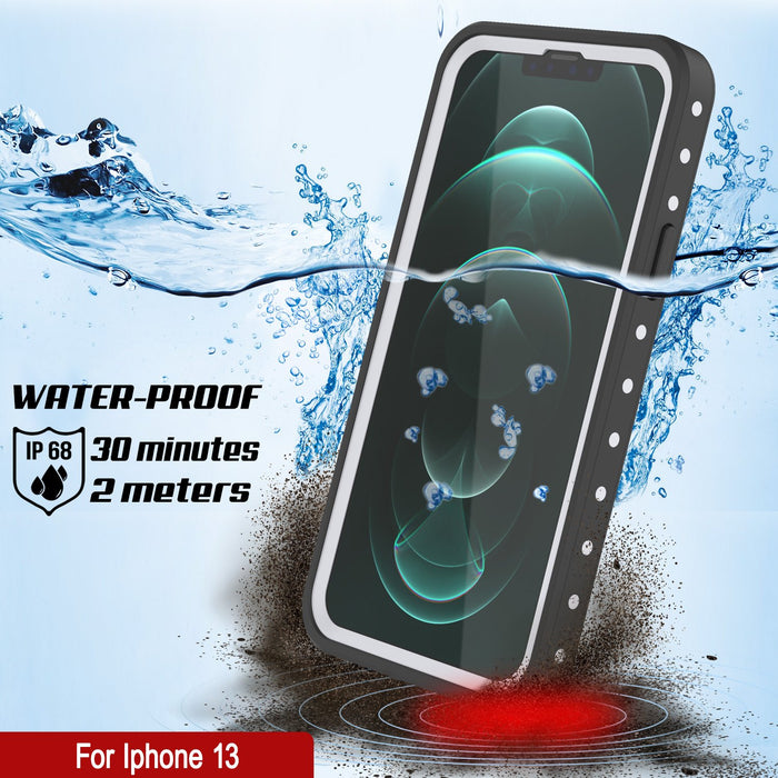 iPhone 13 Waterproof IP68 Case, Punkcase [White] [StudStar Series] [Slim Fit] [Dirtproof] (Color in image: Pink)