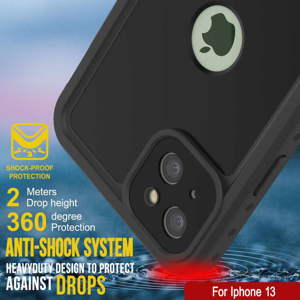 iPhone 13 Waterproof IP68 Case, Punkcase [Black] [StudStar Series] [Slim Fit] (Color in image: White)