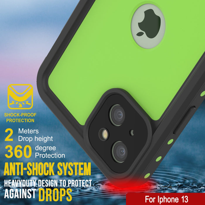 iPhone 13 Waterproof IP68 Case, Punkcase [Light green] [StudStar Series] [Slim Fit] [Dirtproof] (Color in image: Purple)