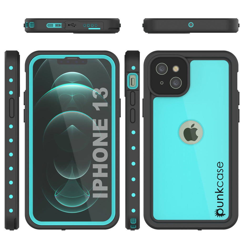 iPhone 13 Waterproof IP68 Case, Punkcase [Teal] [StudStar Series] [Slim Fit] (Color in image: Purple)