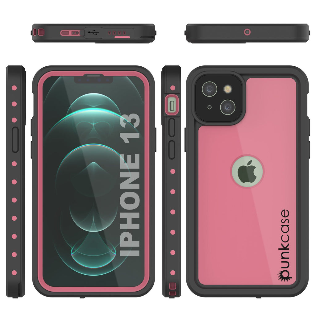 iPhone 13 Waterproof IP68 Case, Punkcase [Pink] [StudStar Series] [Slim Fit] [Dirtproof] (Color in image: Purple)