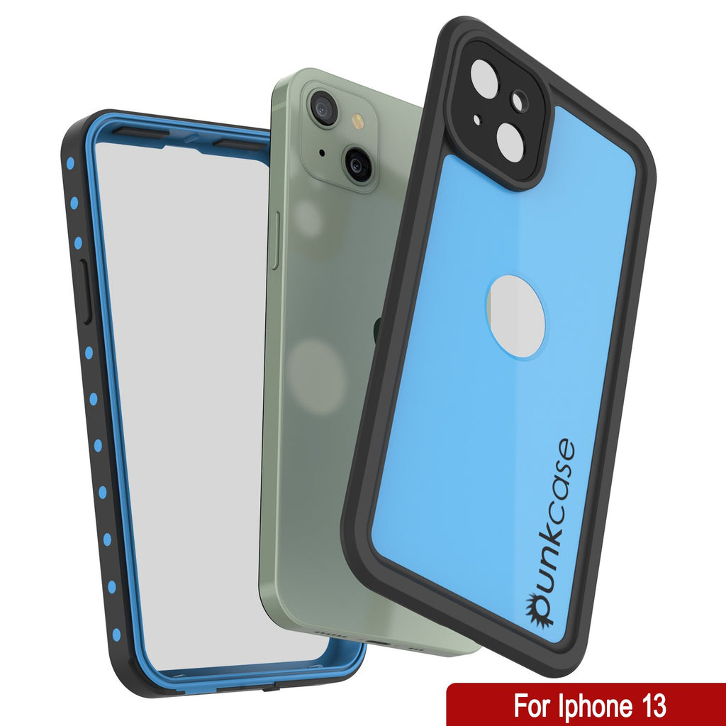 iPhone 13 Waterproof IP68 Case, Punkcase [Light blue] [StudStar Series] [Slim Fit] [Dirtproof] (Color in image: Purple)