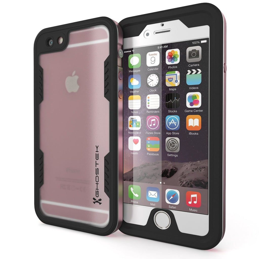 iPhone 6S+/6+ Plus Waterproof Case Ghostek Atomic 2.0 Pink w/ Attached Screen Protector (Color in image: pink)