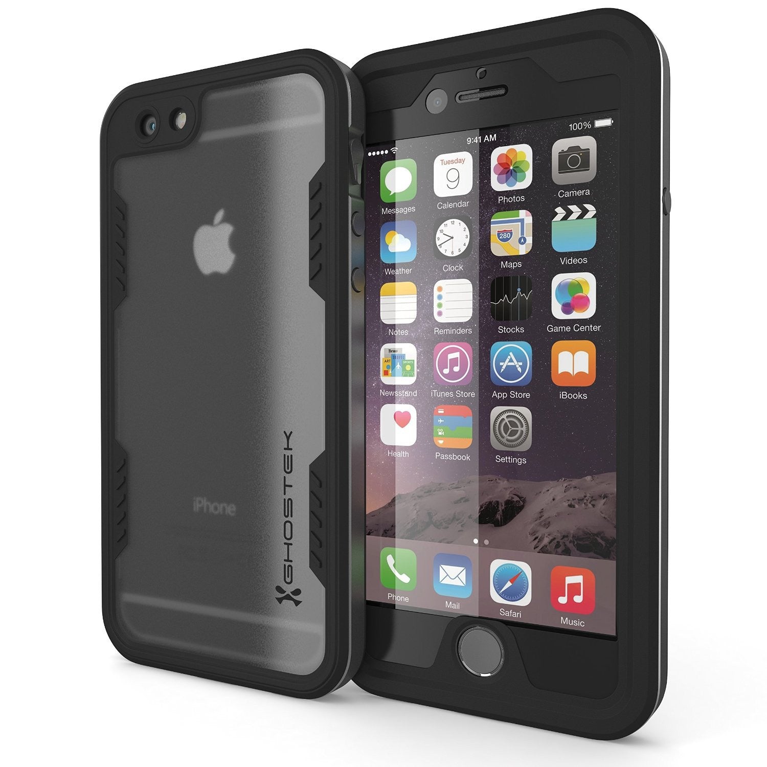 iPhone 6S+/6+ Plus Waterproof Case Ghostek Atomic 2.0 Space Gray w/ Attached Screen Protector | Slim (Color in image: space gray)