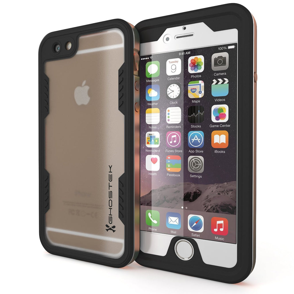 iPhone 6S+/6+ Plus Waterproof Case Ghostek Atomic 2.0 Gold w/ Attached Screen Protector | Slim (Color in image: gold)