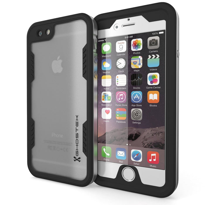 iPhone 6S+/6+ Plus Waterproof Case Ghostek Atomic 2.0 Silver w/ Attached Screen Protector | Slim (Color in image: silver)