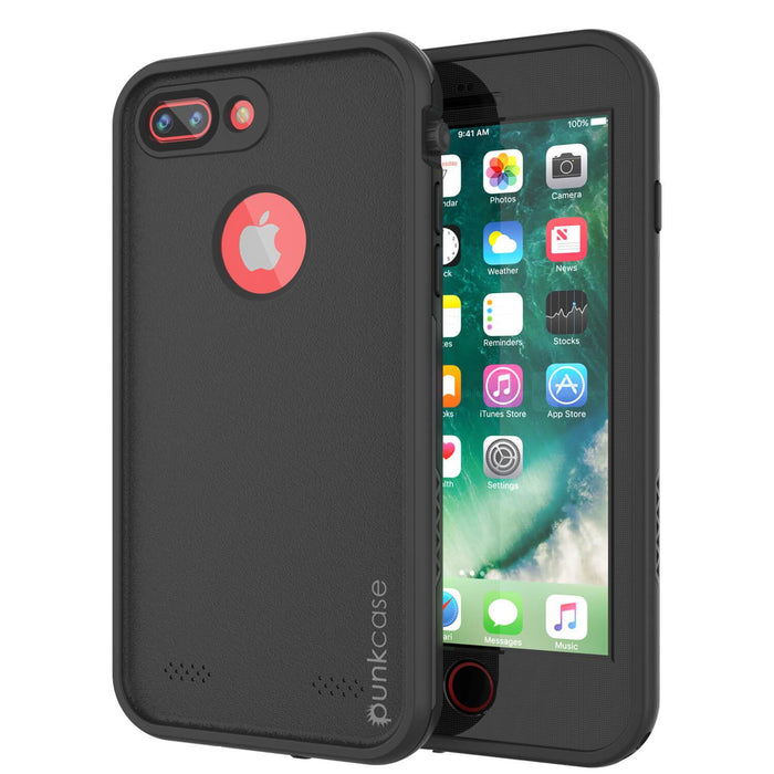 iPhone 7+ Plus Waterproof Case, Punkcase SpikeStar Black Series | Thin Fit 6.6ft Underwater IP68 (Color in image: black)