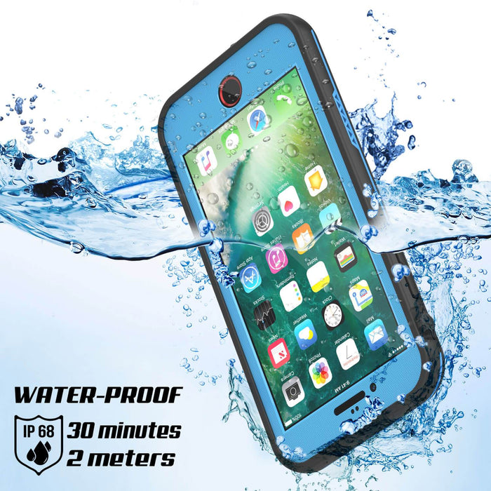 iPhone 7+ Plus Waterproof Case, Punkcase SpikeStar Light-Blue Series | Thin Fit 6.6ft Underwater IP68 (Color in image: black)