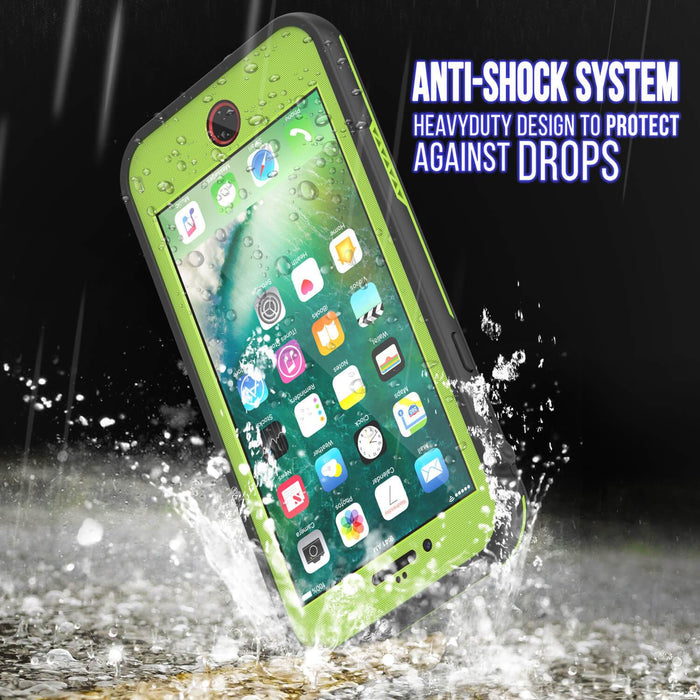 iPhone 7+ Plus Waterproof Case, Punkcase SpikeStar Light-Green Series | Thin Fit 6.6ft Underwater IP68 (Color in image: purple)