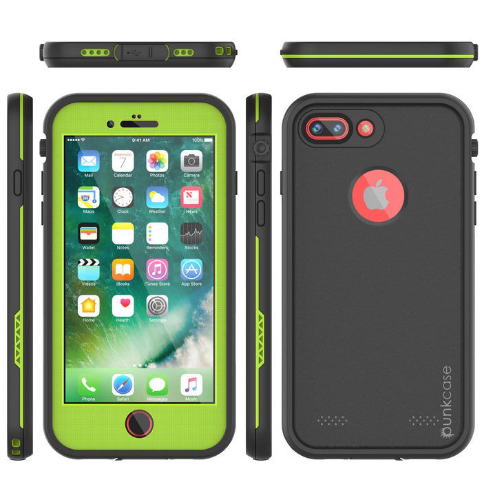 iPhone 7+ Plus Waterproof Case, Punkcase SpikeStar Light-Green Series | Thin Fit 6.6ft Underwater IP68 (Color in image: teal)