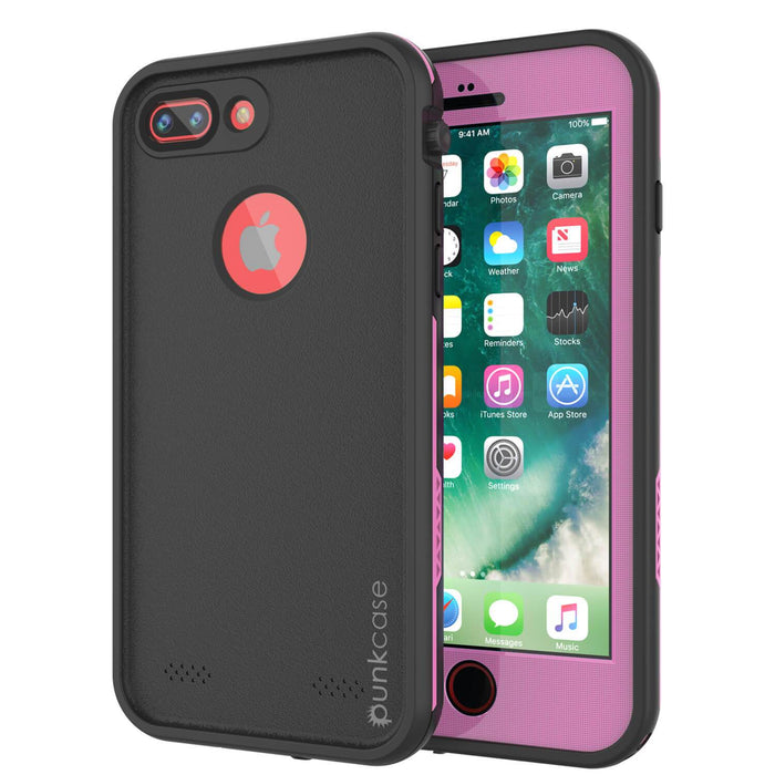 iPhone 7+ Plus Waterproof Case, Punkcase SpikeStar Pink Series | Thin Fit 6.6ft Underwater IP68 (Color in image: pink)