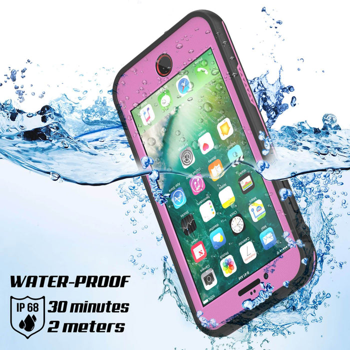 iPhone 7+ Plus Waterproof Case, Punkcase SpikeStar Pink Series | Thin Fit 6.6ft Underwater IP68 (Color in image: black)