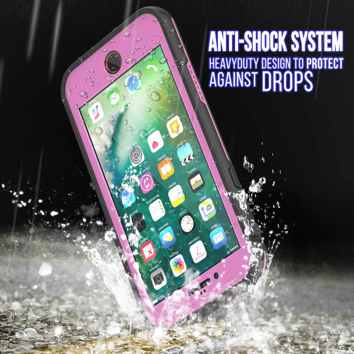 iPhone 7+ Plus Waterproof Case, Punkcase SpikeStar Pink Series | Thin Fit 6.6ft Underwater IP68 (Color in image: purple)