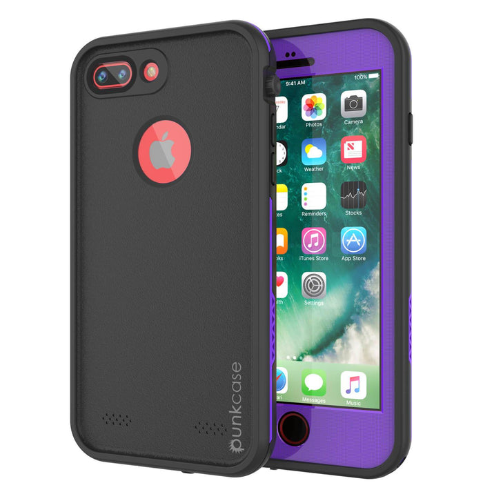 iPhone 7+ Plus Waterproof Case, Punkcase SpikeStar Purple Series | Thin Fit 6.6ft Underwater IP68 (Color in image: purple)