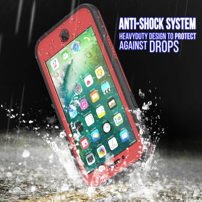 iPhone 7+ Plus Waterproof Case, Punkcase SpikeStar Red Series | Thin Fit 6.6ft Underwater IP68 (Color in image: purple)