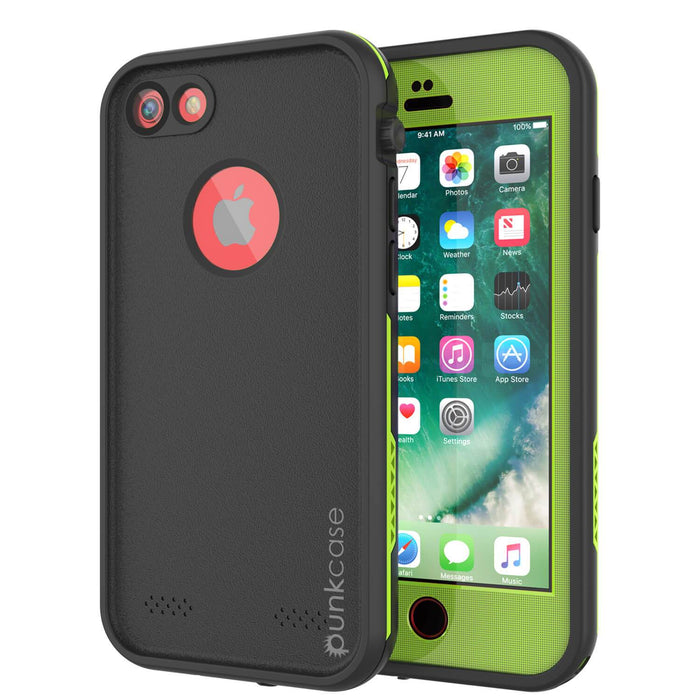 iPhone 7 Waterproof Case, Punkcase SpikeStar Light-Green Series | Thin Fit 6.6ft Underwater IP68 (Color in image: light green)
