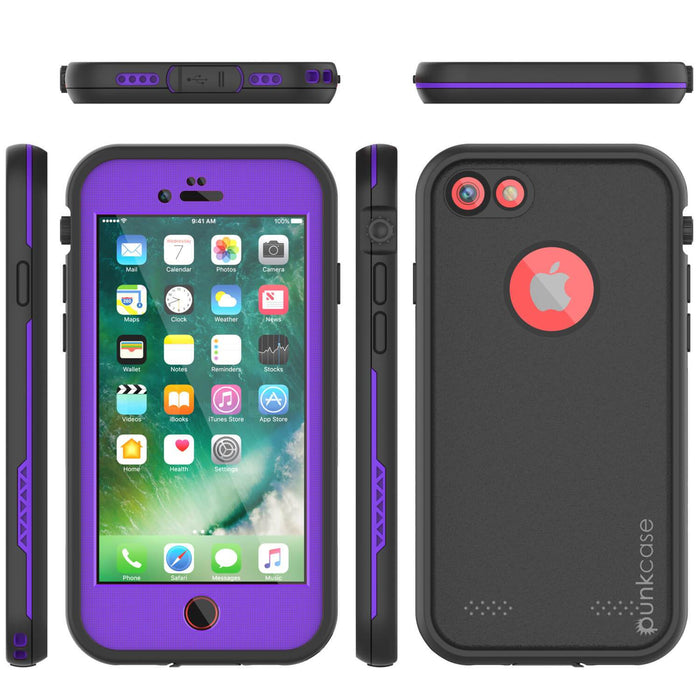 iPhone 7 Waterproof Case, Punkcase SpikeStar Purple Series | Thin Fit 6.6ft Underwater IP68 (Color in image: teal)