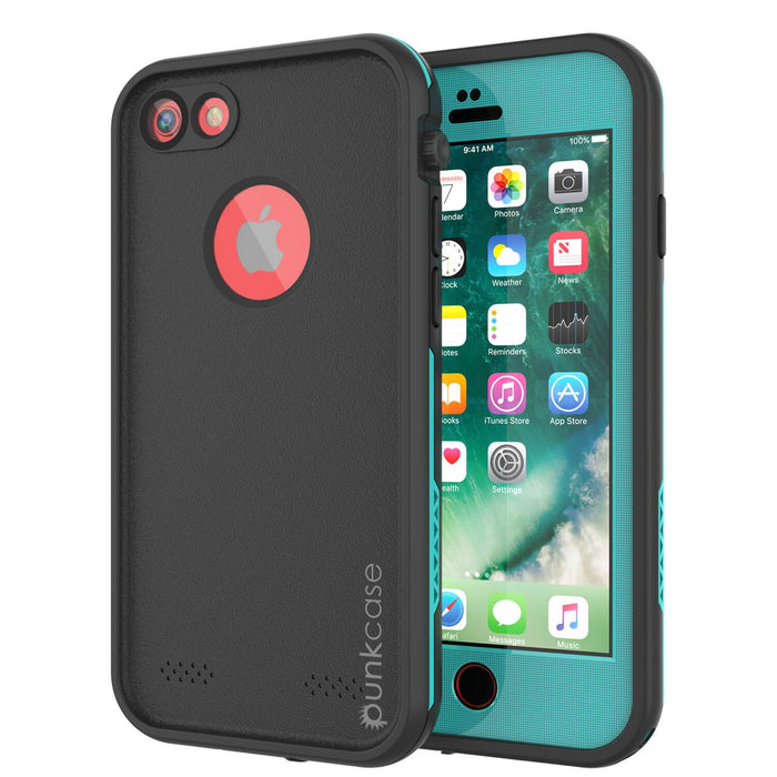 iPhone 7 Waterproof Case, Punkcase SpikeStar Teal Series | Thin Fit 6.6ft Underwater IP68 (Color in image: teal)